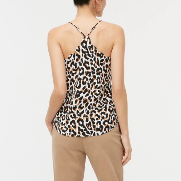J.Crew Factory Leopard Scalloped Cami Top - Picture 2 of 6